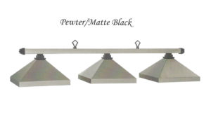 Modern Kitsalono Pewter Pool Table Light with 3 Square Metal Shades