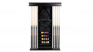 Deluxe 8 Cue & Ball Wall Rack in Black