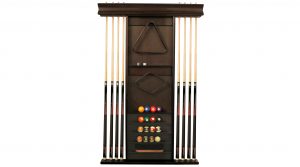 Deluxe 8 Cue & Ball Wall Rack in Espresso
