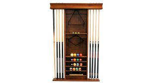 Deluxe 8 Cue & Ball Wall Rack in Chestnut