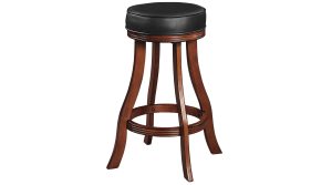 Round Swivel Backless Bar Stool in Chestnut