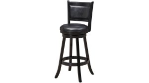Backed Swivel Bar Stool in Black