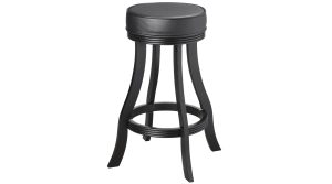Round Swivel Backless Bar Stool in Black