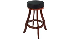 Round Swivel Backless Bar Stool in English Tudor